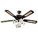 7066OB Ventilatore da Soffitto 5 Pale Diametro 130 cm Kit Luce Colore Ottone Brunito - Foto miniatura 7