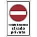 Cartello In Alluminio Bianco Vietato L'accesso Strada Privata 30x20 Cm - Foto miniatura 1