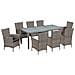 Set Da Pranzo Da Giardino 17 Pz In Polyrattan E Vetro Grigio - Foto miniatura 1