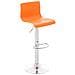 Sgabello Alto Hoover in Polipropilene E Metallo I Sgabello Bar Design Regolabile 59-80 CM I Sedia Sgabello Girevole 360°con Schienale Arancione - Foto miniatura 1