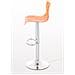 Sgabello Alto Hoover in Polipropilene E Metallo I Sgabello Bar Design Regolabile 59-80 CM I Sedia Sgabello Girevole 360°con Schienale Arancione - Foto miniatura 3