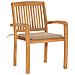 Sedie Da Giardino 2 Pz Con Cuscini Beige Massello Di Teak - Foto miniatura 2