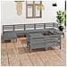 Set Divani Da Giardino 10 Pz Grigio In Legno Massello Di Pino - Foto miniatura 1