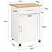 Carrello Da Cucina Carrello Di Servizio Carrello Con Rotelle Con Anta E Cassetto Bianco-naturale Fkw102-wn - Foto miniatura 2