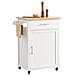 Carrello Da Cucina Carrello Di Servizio Carrello Con Rotelle Con Anta E Cassetto Bianco-naturale Fkw102-wn - Foto miniatura 1