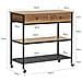 Carrello Da Cucina Con 2 Cassetti Mobile Da Ingresso Credenza Carrello Portaoggetti Design Industriale, Fkw112-pf - Foto miniatura 2