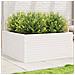 Fioriera Da Giardino Bianca 100x100x46cm Legno Massello Di Pino - Foto miniatura 1