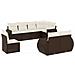 Set Divani Da Giardino 8 Pz Con Cuscini Marrone In Polyrattan - Foto miniatura 2