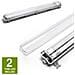 Plafoniera Stagna 2 X 0,6 Mt Completa Di Tubi Led 4000k 2 X 1080lm 18w - Foto miniatura 1