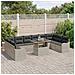 Set di Divani da Giardino  da 11 Pezzi con Cuscini Grigio Chiaro in Rattan Polietilene, Divano da Giardino a 2 Posti  con Ripostiglio e Cuscini Grigio Chiaro in Rattan Polietilene - Foto miniatura 3