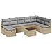 Set Divano da Giardino  9 Pezzi con Cuscini Rattan Polietilene Beige, Set Divano da Giardino  2 Posti con Cuscini Rattan Polietilene Beige - Foto miniatura 1