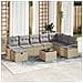 Set Divano da Giardino  9 Pezzi con Cuscini Rattan Polietilene Beige, Set Divano da Giardino  2 Posti con Cuscini Rattan Polietilene Beige - Foto miniatura 2