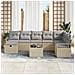 Set Divano da Giardino  9 Pezzi con Cuscini Rattan Polietilene Beige, Set Divano da Giardino  2 Posti con Cuscini Rattan Polietilene Beige - Foto miniatura 3