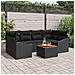 Set Divano da Giardino 7 Pezzi con Cuscini Nero Polyrattan Acacia - Foto miniatura 2