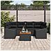 Set Divano da Giardino 7 Pezzi con Cuscini Nero Polyrattan Acacia - Foto miniatura 3