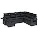 Set Divani da Giardino con Cuscini 7pz Nero Polyrattan - Foto miniatura 1