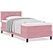 Letto Box Spring con Materasso Rosa Singolo in Velluto - Foto miniatura 4