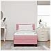 Letto Box Spring con Materasso Rosa Singolo in Velluto - Foto miniatura 5