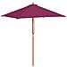 Ombrellone Da Esterni Palo In Legno 150x200 Cm Rosso Bordeaux - Foto miniatura 1