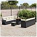 Set Divano da Giardino 11 pcs Nero Poly Rattan - Foto miniatura 3