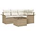 Set Divano da Giardino con cuscino 5 pcs Beige Poly Rattan - Foto miniatura 1