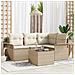 Set Divano da Giardino con cuscino 5 pcs Beige Poly Rattan - Foto miniatura 2