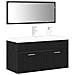 Set di Mobili da Bagno con porta 3 pcs Rovere Nero 90x38.5x46cm - Foto miniatura 3