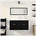 Set di Mobili da Bagno con porta 3 pcs Rovere Nero 90x38.5x46cm - Foto miniatura 4