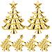 Anelli Per Tovaglioli Albero Di Natale (set Da 6) - Decorazioni Festive In Lega Di Zinco Dorato - Foto miniatura 1