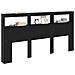Testiera Rovere Nero 200 x 17 x 102 cm Legno multistrato - Foto miniatura 3