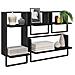 Set mensole da parete 4 pcs Rovere Nero 65 x 25 x 30 cm - Foto miniatura 3