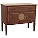 Cassettiera In Legno Marrone E Rattan 88x38x72h - Foto miniatura 1