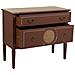 Cassettiera In Legno Marrone E Rattan 88x38x72h - Foto miniatura 3