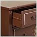 Cassettiera In Legno Marrone E Rattan 88x38x72h - Foto miniatura 7