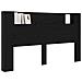 Testata con Mobile e LED Rovere Nero 180 x 16,5 x 103,5 cm - Foto miniatura 3