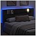 Testata con Mobile e LED Rovere Nero 180 x 16,5 x 103,5 cm - Foto miniatura 4