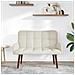 Sofa a Due Posti Crema 115 x 61 x 87 cm Velluto - Foto miniatura 3