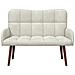 Sofa a Due Posti Crema 115 x 61 x 87 cm Velluto - Foto miniatura 4