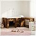 Letto alto per bambini con scrivania 2 pz Rovere Fumo - Foto miniatura 2