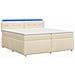 Letto box spring con materasso Crema 200 x 200 cm Tessuto - Foto miniatura 1