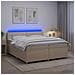 Letto box spring con materasso Crema 200 x 200 cm Tessuto - Foto miniatura 2