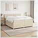 Letto box spring con materasso Crema 200 x 200 cm Tessuto - Foto miniatura 4