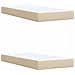 Letto box spring con materasso Crema 200 x 200 cm Tessuto - Foto miniatura 7