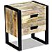 Tavolino Con 2 Cassetti In Solido Legno Di Mango 43x33x51 Cm - Foto miniatura 1