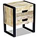 Tavolino Con 2 Cassetti In Solido Legno Di Mango 43x33x51 Cm - Foto miniatura 3