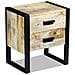 Tavolino Con 2 Cassetti In Solido Legno Di Mango 43x33x51 Cm - Foto miniatura 4