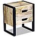 Tavolino Con 2 Cassetti In Solido Legno Di Mango 43x33x51 Cm - Foto miniatura 5
