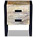 Tavolino Con 2 Cassetti In Solido Legno Di Mango 43x33x51 Cm - Foto miniatura 6