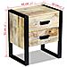Tavolino Con 2 Cassetti In Solido Legno Di Mango 43x33x51 Cm - Foto miniatura 8