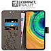 Custodia Compatibile Con Huawei Mate 30 In Grigio Fiore - Coperchio Protettivo In Design Floreale Con Chiusura Magnetica, Funzione Stand E Slot Per Carte - Foto miniatura 3
